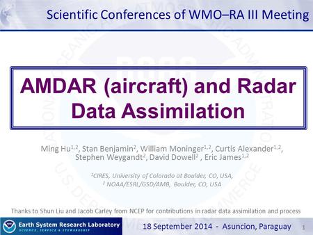 AMDAR (aircraft) and Radar Data Assimilation