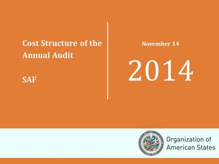 Cost Structure of the Annual Audit SAF November 14 2014.