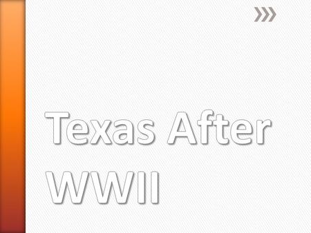 » Because food, clothing, weapons & other supplies were needed for the war, businesses made money again. » Texas produced airplanes & warships as well.