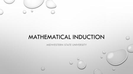 Mathematical Induction