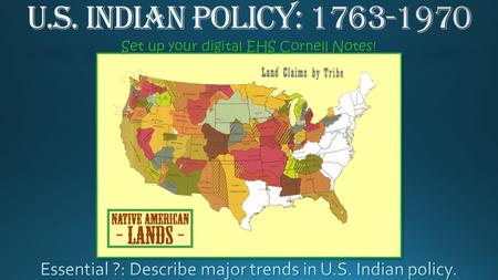 Set up your digital EHS Cornell Notes! Colonial America Since Columbus, Europeans claimed land ownership by the “doctrine of discovery.” Since Columbus,