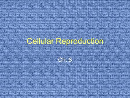 Cellular Reproduction