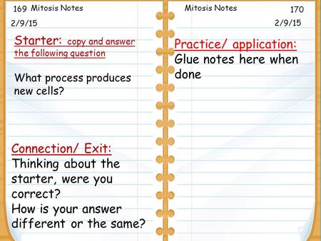 2/9/15 Starter: copy and answer the following question 2/9/15 169 73 Connection/ Exit: Thinking about the starter, were you correct? How is your answer.