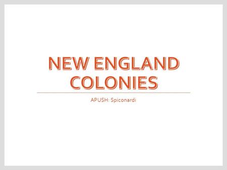 APUSH: Spiconardi. The Pilgrims In 1620, a group of Puritan separatists decided to immigrate to Virginia The journey was financed by a London group of.