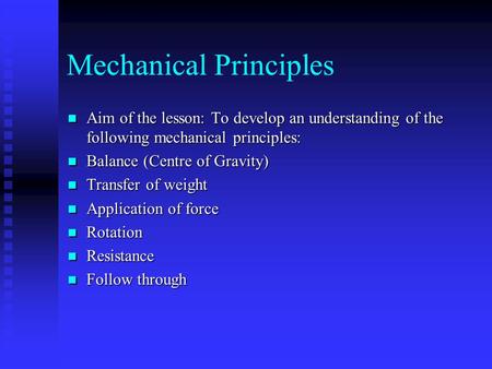 Mechanical Principles