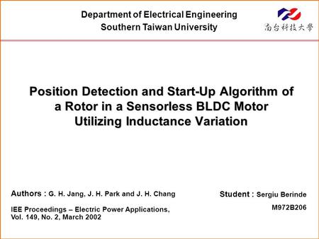 Department of Electrical Engineering Southern Taiwan University