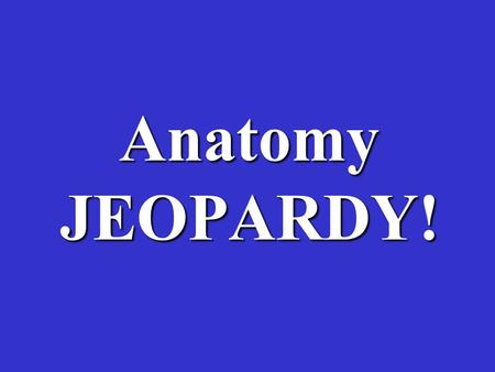 Anatomy JEOPARDY!. VocabDarwin Natural Selection Evidence of Evolution Misc. $100 $200 $300 $400 $500.