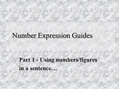 Number Expression Guides