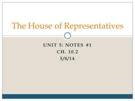 The House of Representatives