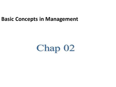 Basic Concepts in Management. Manager Someone who coordinates and oversee the work of other people so that organizational goal can be achieved.