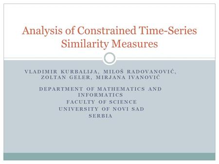 Analysis of Constrained Time-Series Similarity Measures