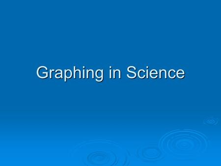 Graphing in Science.