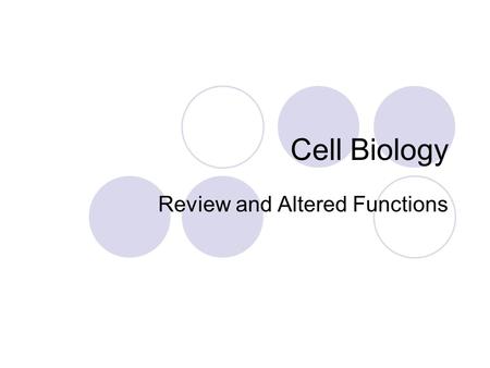 Cell Biology Review and Altered Functions. Embryonic Stem Cells.