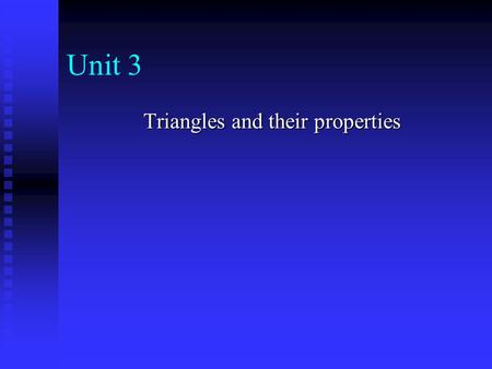 Triangles and their properties