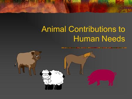 Animal Contributions to Human Needs