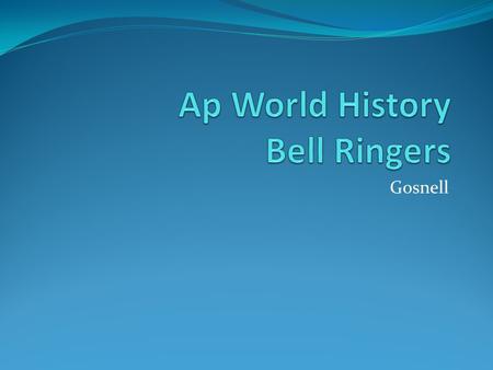 Gosnell. Monday 8/12 Which of the following occurred as a result of the development of agriculture in societies that previously relied on hunting and.