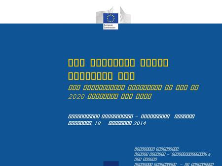 The European Small Business Act The Territorial Dimension of the EU 2020 Strategy for SMEs Christian WEINBERGER, Senior Adviser - Entrepreneurship & SME.