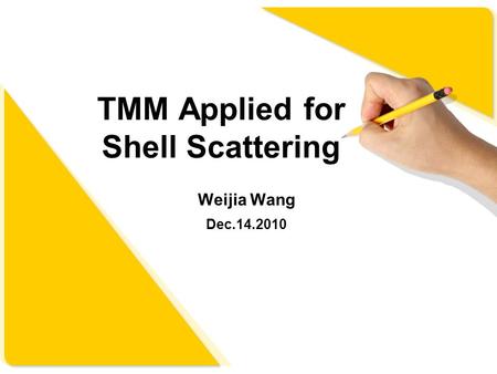 TMM Applied for Shell Scattering Weijia Wang Dec.14.2010.