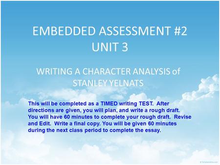 EMBEDDED ASSESSMENT #2 UNIT 3