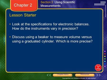 Chapter 2 Lesson Starter