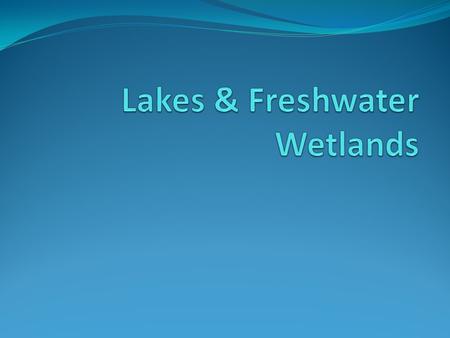 Lake – a depression in the Earth’s surface that collects and holds water Can collect water from: - Streams and runoff that flows into them - Local precipitation,