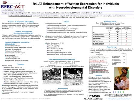 Funding is provided by the National Institute on Disability and Rehabilitation Research under the US Department of Education, Grant # H133E040019. University.