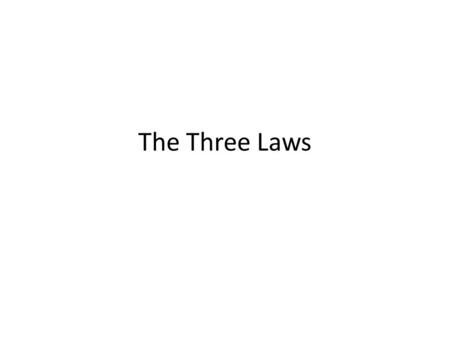 The Three Laws. Galileo Rolled Cannon Balls Down Inclined Planes Concluded ∆v ~ ∆t Noticed that if the plane was level  ∆v = 0 Velocity would not change.