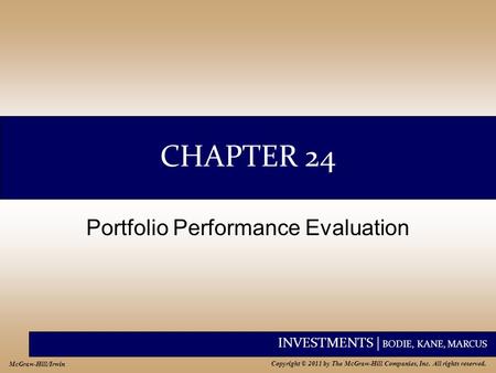 Portfolio Performance Evaluation