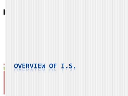  Expanding roles of I.S.  Types of I.S. 1950-60  Transaction Processing  Record Keeping  Tradional Accounting applications.