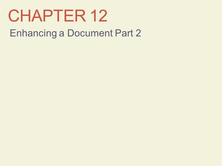 Enhancing a Document Part 2