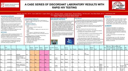 RESULTS Rapid testing started at one publicly funded counseling and testing site in New Jersey on November 1, 2003. Through December 31, 2004, 48 sites.