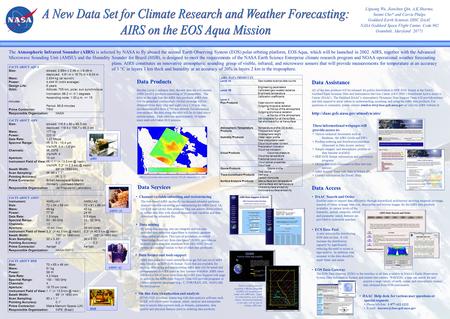 Liguang Wu, Jianchun Qin, A.K.Sharma, Sunmi Cho* and Carrie Phelps Goddard Earth Sciences DISC DAAC NASA Goddard Space Flight Center, Code 902 Greenbelt,