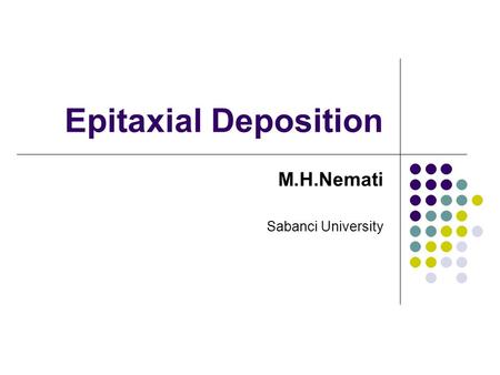 M.H.Nemati Sabanci University