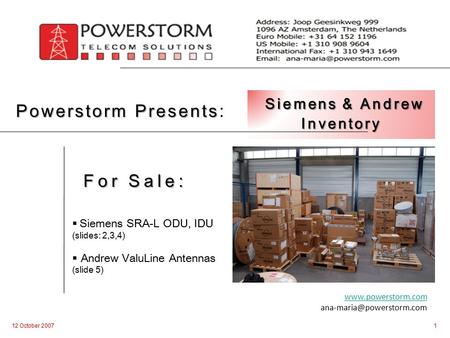 Siemens & Andrew Inventory