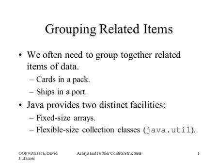 Grouping Related Items