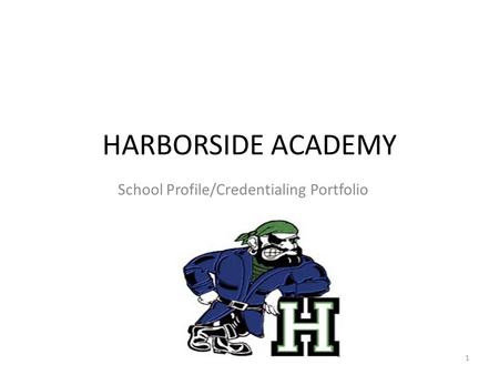 HARBORSIDE ACADEMY School Profile/Credentialing Portfolio 1.