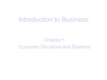 Introduction to Business