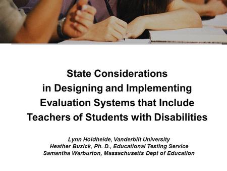 Increasing effective and highly effective teachers  State Considerations in Designing and Implementing Evaluation Systems that Include Teachers of Students.