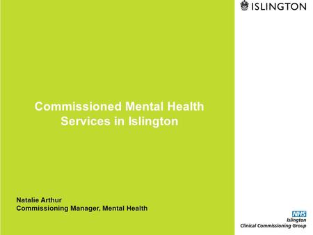 Commissioned Mental Health Services in Islington