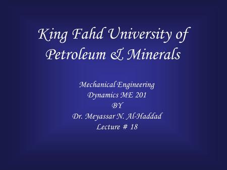 King Fahd University of Petroleum & Minerals