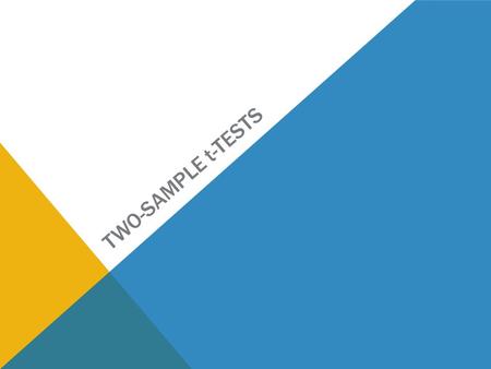 TWO-SAMPLE t-TESTS.  Independent versus Related Samples  Your two samples are independent if you randomly assign individuals into the two treatment.