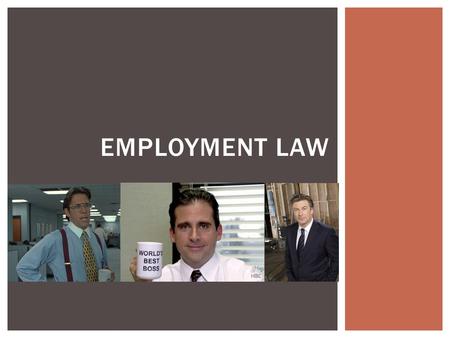 EMPLOYMENT LAW.  The American System: Employment “at will.”  Employee rights to privacy in “at will” system.  Term contracts and “just cause.”  Some.