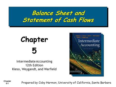 Balance Sheet and Statement of Cash Flows