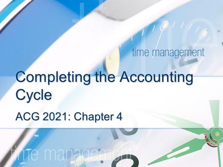 Completing the Accounting Cycle