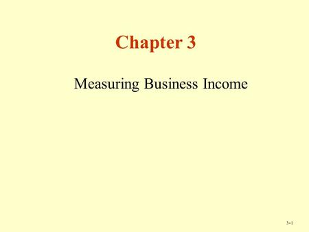 3–13–1 Chapter 3 Measuring Business Income. 3–23–2 Copyright © Cengage Learning. All rights reserved. Why Must a Business Be Profitable? Profitability.