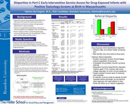 Disparities in Part C Early Intervention Service Access for Drug-Exposed Infants with Positive Toxicology Screens at Birth in Massachusetts Taletha Derrington,