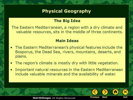 Physical Geography The Big Idea