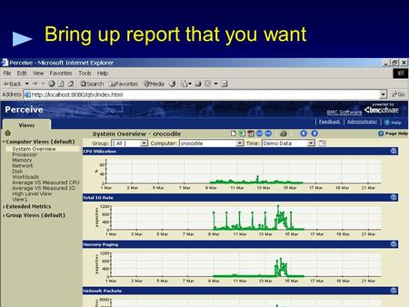 1 BMC SOFTWARE Copyright Bring up report that you want.