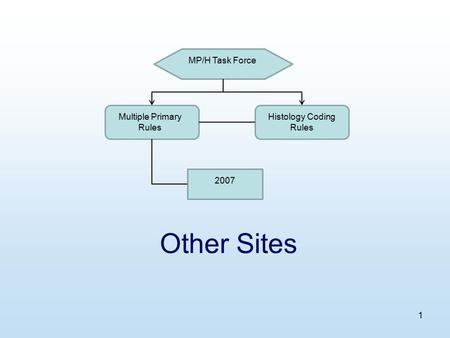 1 Other Sites MP/H Task Force Multiple Primary Rules Histology Coding Rules 2007.