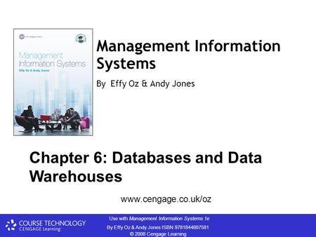 Management Information Systems By Effy Oz & Andy Jones